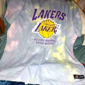 Men's Medium LA Lakers Shirt and Medium Lakers Shorts and LA Lakers Hat